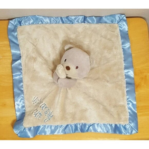 Baby Starters Teddy Bear Lovey Security Blanket Rattle Unbearably Cute Blue Tan - Picture 6 of 6
